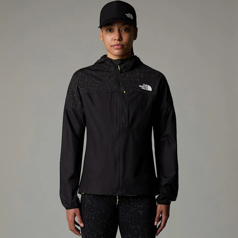 Online The North Face Higher Run Vindjakke Til Damer TNF Black-TNF Black Trail Reflective Print