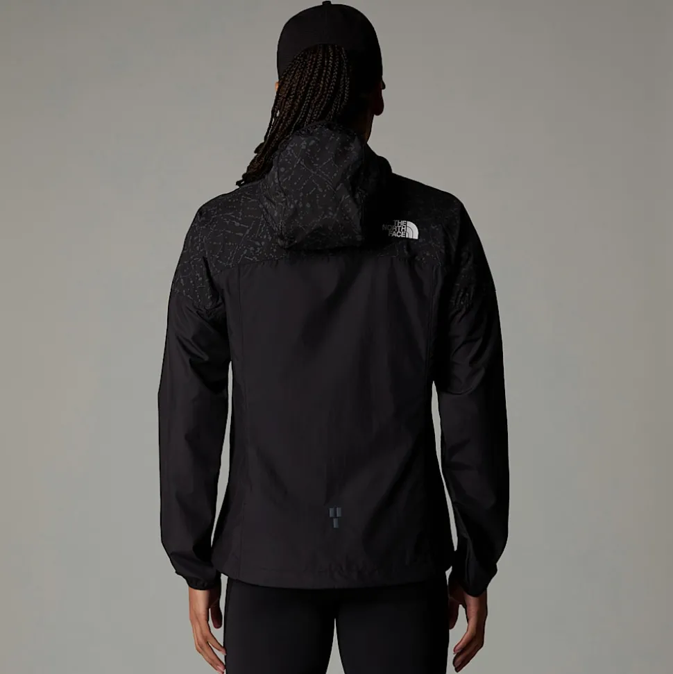 Online The North Face Higher Run Vindjakke Til Damer TNF Black-TNF Black Trail Reflective Print