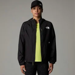 Online The North Face Higher Run Vindjakke Til Damer TNF Black-TNF Black Trail Reflective Print