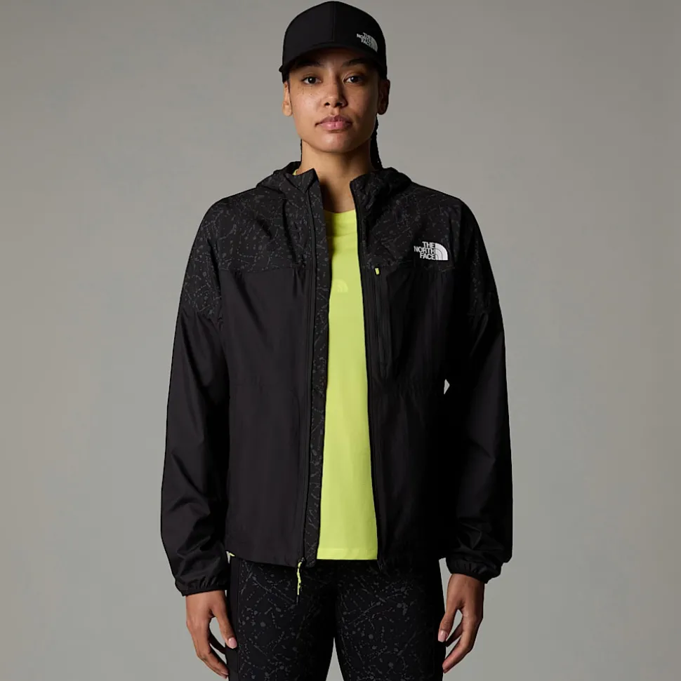 Online The North Face Higher Run Vindjakke Til Damer TNF Black-TNF Black Trail Reflective Print
