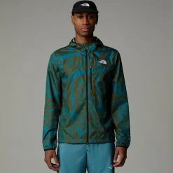 Clearance The North Face Higher Run Vindjakke Til Herrer Algae Blue Mountain Traverse Print