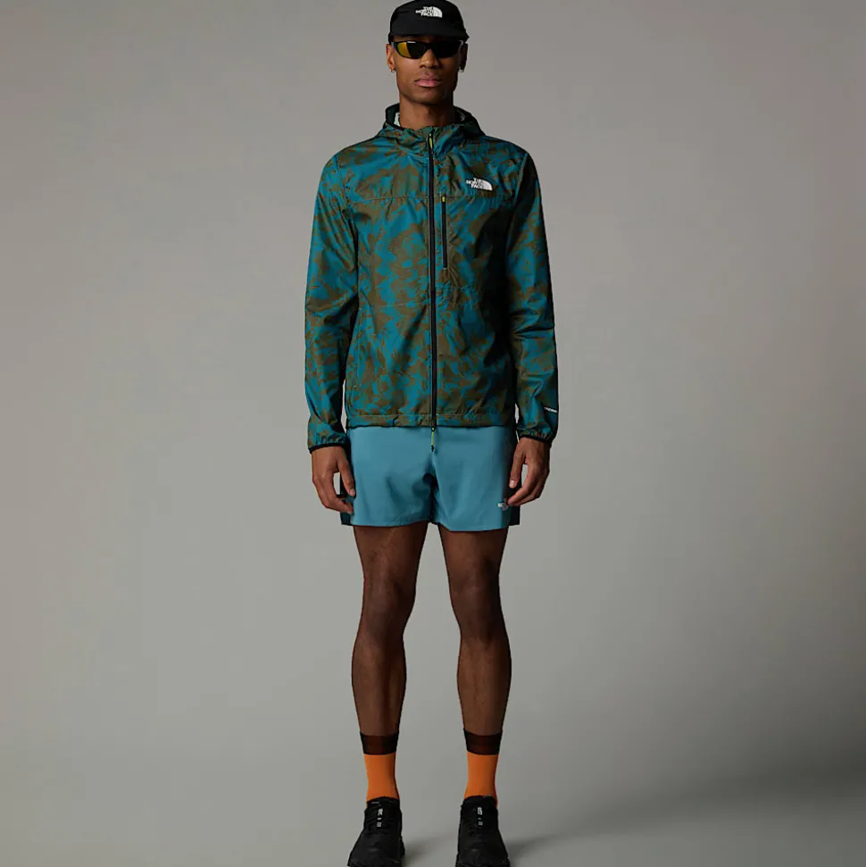 Clearance The North Face Higher Run Vindjakke Til Herrer Algae Blue Mountain Traverse Print