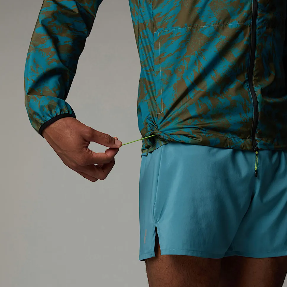 Clearance The North Face Higher Run Vindjakke Til Herrer Algae Blue Mountain Traverse Print