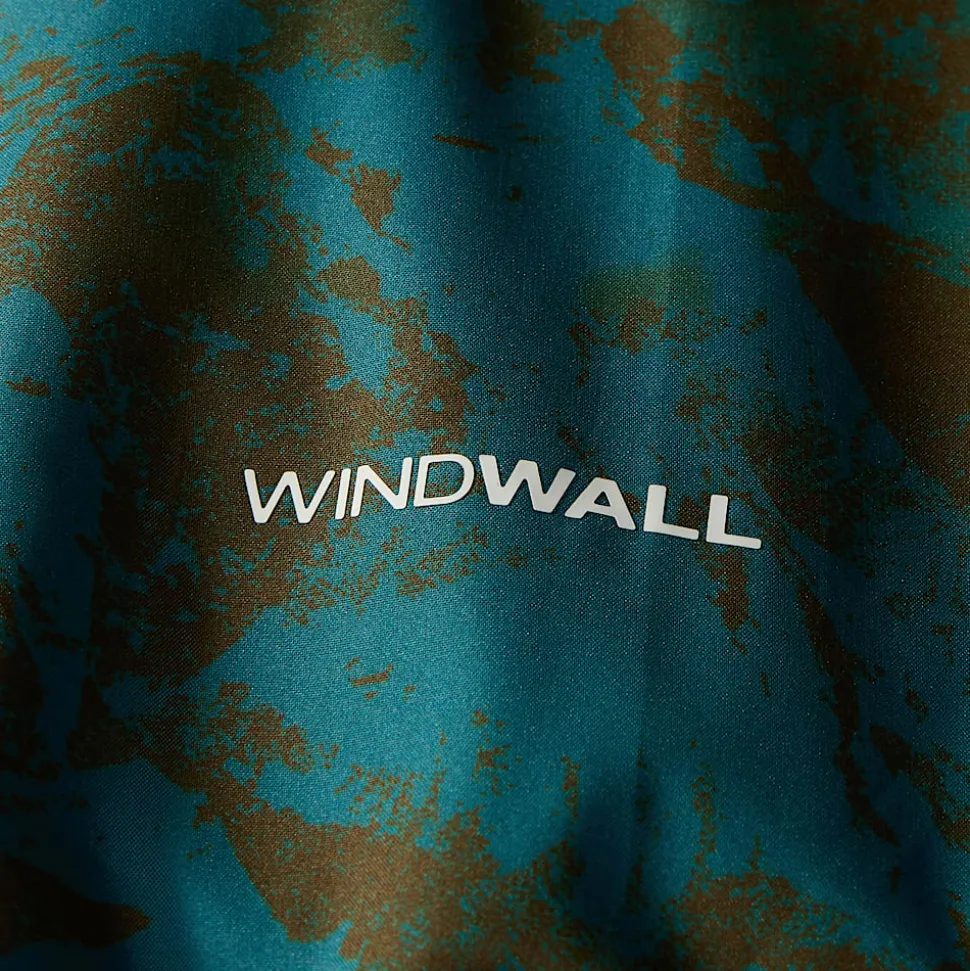 Clearance The North Face Higher Run Vindjakke Til Herrer Algae Blue Mountain Traverse Print