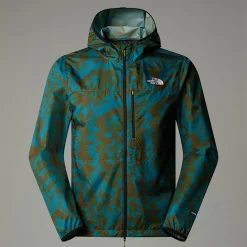 Clearance The North Face Higher Run Vindjakke Til Herrer Algae Blue Mountain Traverse Print