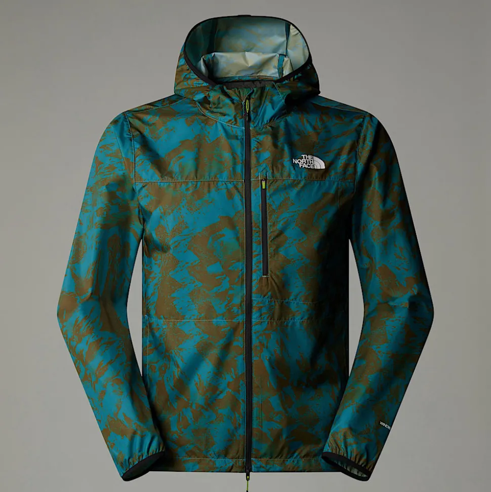 Clearance The North Face Higher Run Vindjakke Til Herrer Algae Blue Mountain Traverse Print