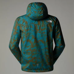 Clearance The North Face Higher Run Vindjakke Til Herrer Algae Blue Mountain Traverse Print