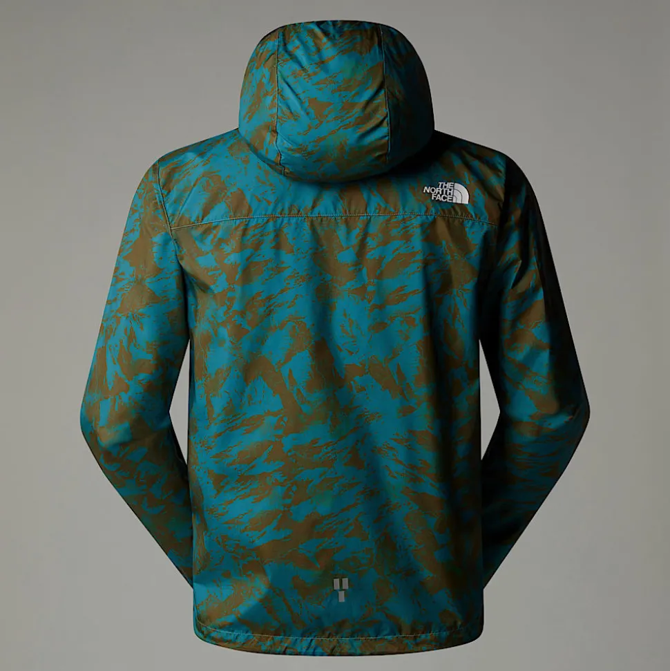 Clearance The North Face Higher Run Vindjakke Til Herrer Algae Blue Mountain Traverse Print