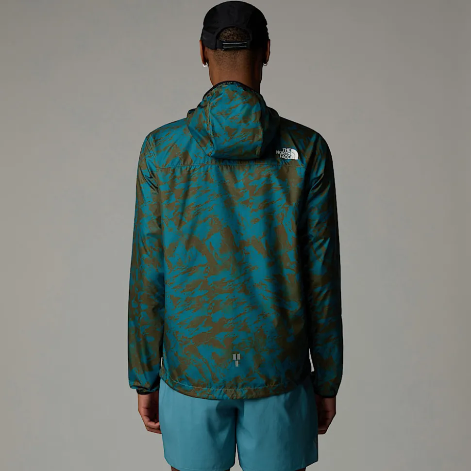 Clearance The North Face Higher Run Vindjakke Til Herrer Algae Blue Mountain Traverse Print