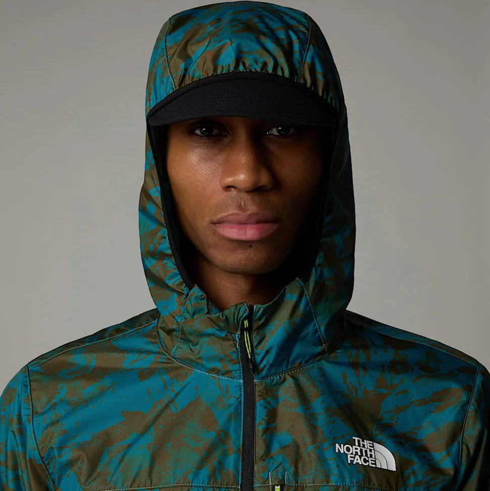 Clearance The North Face Higher Run Vindjakke Til Herrer Algae Blue Mountain Traverse Print