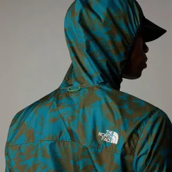Clearance The North Face Higher Run Vindjakke Til Herrer Algae Blue Mountain Traverse Print