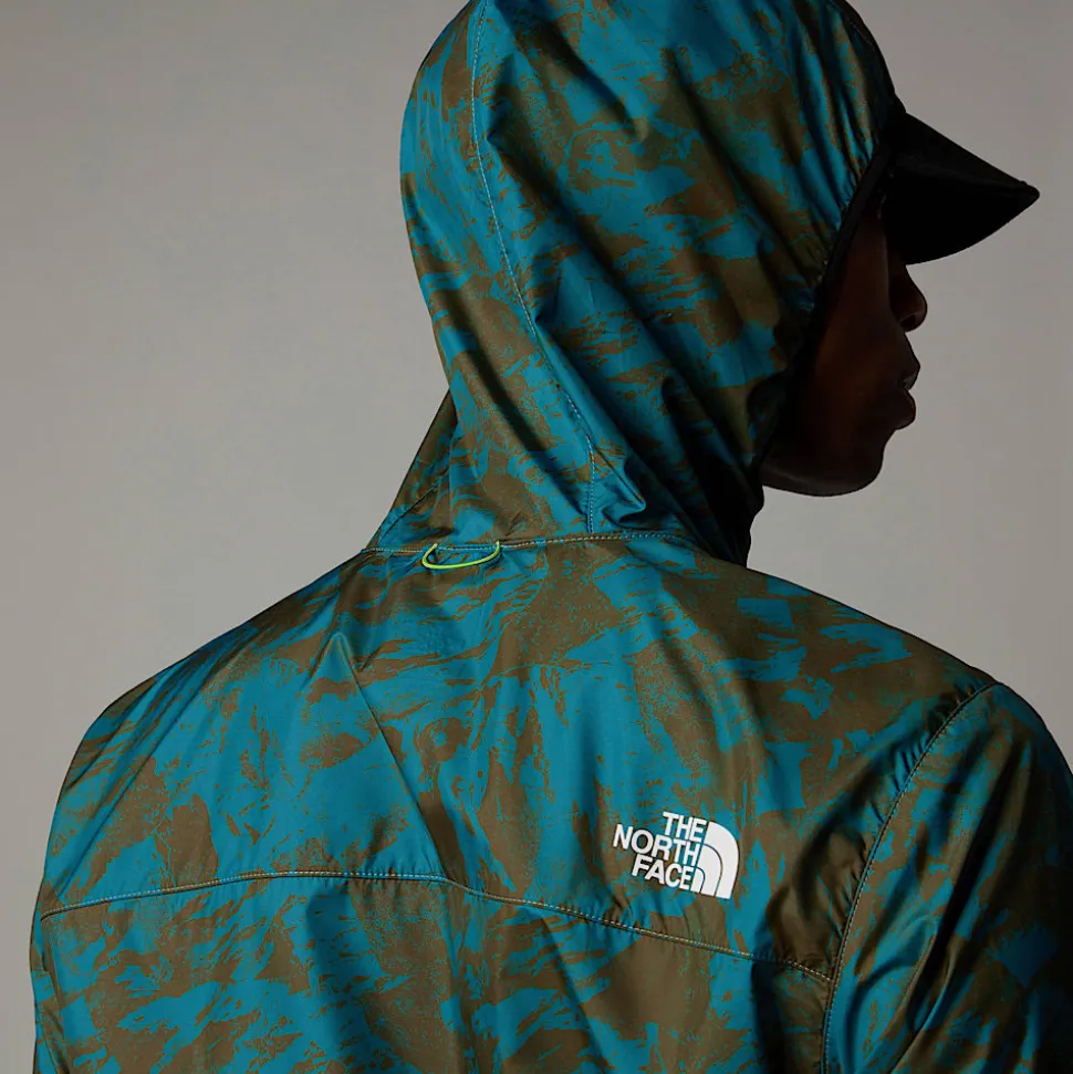 Clearance The North Face Higher Run Vindjakke Til Herrer Algae Blue Mountain Traverse Print