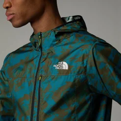 Clearance The North Face Higher Run Vindjakke Til Herrer Algae Blue Mountain Traverse Print
