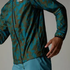 Clearance The North Face Higher Run Vindjakke Til Herrer Algae Blue Mountain Traverse Print