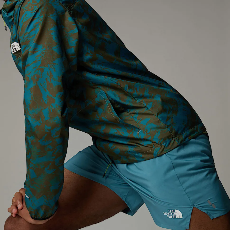 Clearance The North Face Higher Run Vindjakke Til Herrer Algae Blue Mountain Traverse Print