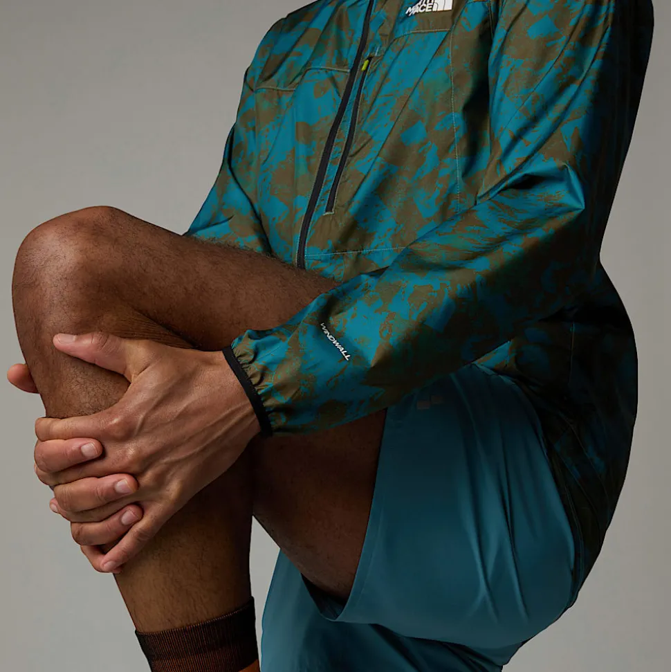 Clearance The North Face Higher Run Vindjakke Til Herrer Algae Blue Mountain Traverse Print