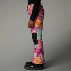 Shop The North Face Isolerede Freedom Bukser Til Piger Radiant Poppy Blowing Wind Print