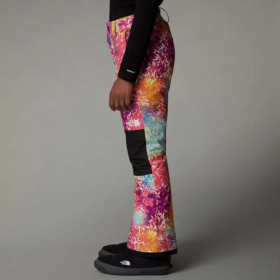 Shop The North Face Isolerede Freedom Bukser Til Piger Radiant Poppy Blowing Wind Print
