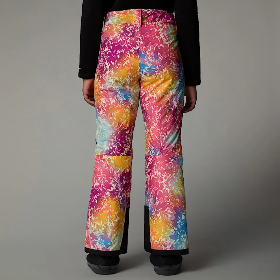 Shop The North Face Isolerede Freedom Bukser Til Piger Radiant Poppy Blowing Wind Print