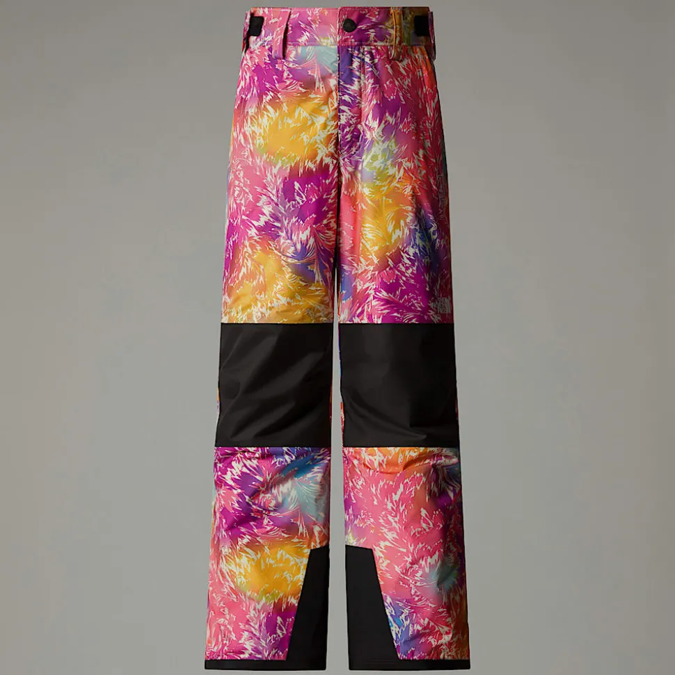 Shop The North Face Isolerede Freedom Bukser Til Piger Radiant Poppy Blowing Wind Print
