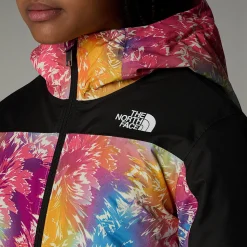 Clearance The North Face Isoleret Freedom Jakke Til Piger Radiant Poppy Blowing Wind Print