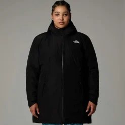 Fashion The North Face Isoleret Hikesteller Parka I Store Størrelser Til Damer TNF Black-NPF