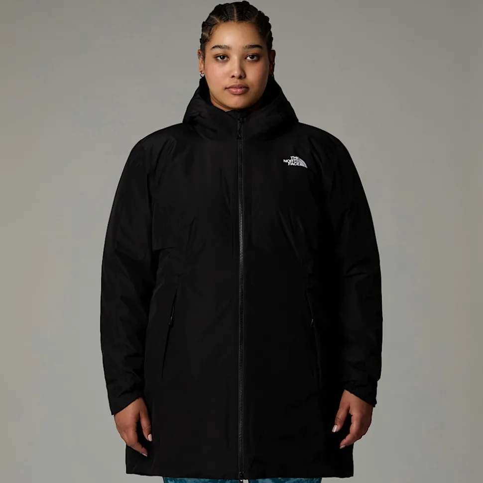 Fashion The North Face Isoleret Hikesteller Parka I Store Størrelser Til Damer TNF Black-NPF