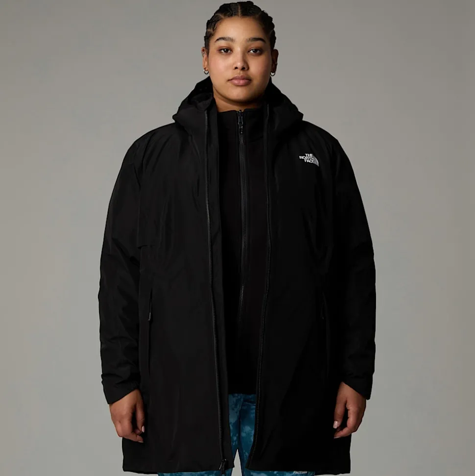 Fashion The North Face Isoleret Hikesteller Parka I Store Størrelser Til Damer TNF Black-NPF