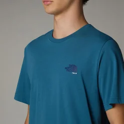 Hot The North Face Italy Redbox T-shirt Til Herrer Mallard Blue - White Dune - Eagle Blue