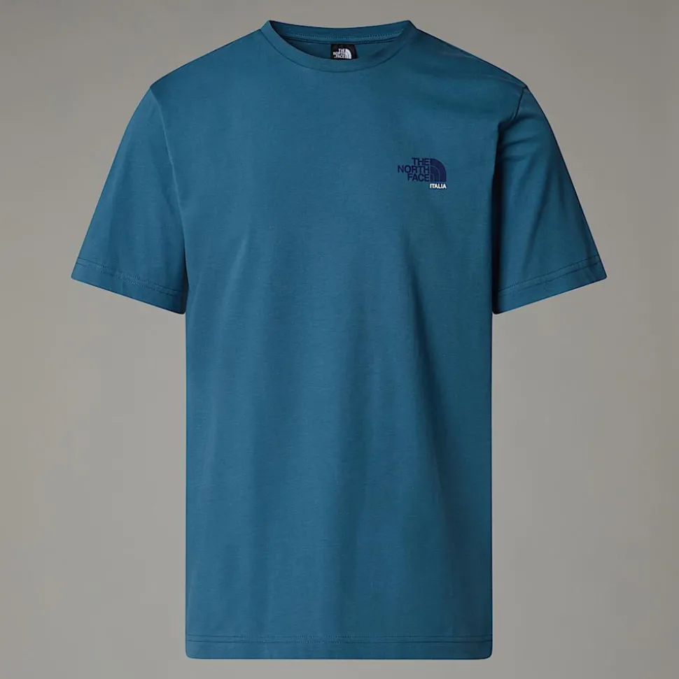 Hot The North Face Italy Redbox T-shirt Til Herrer Mallard Blue - White Dune - Eagle Blue