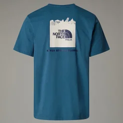 Hot The North Face Italy Redbox T-shirt Til Herrer Mallard Blue - White Dune - Eagle Blue