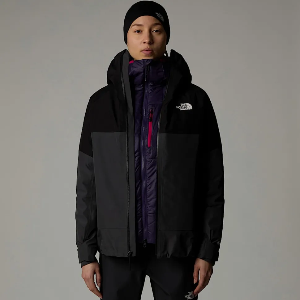 Sale The North Face Jazzi 3L GORE-TEX® Jakke Til Damer Anthracite Grey-TNF Black