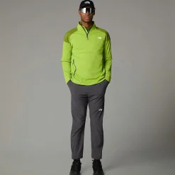 Cheap The North Face Kikash Sweatshirt Med Kvart Lynlås Til Herrer Meadow Grass