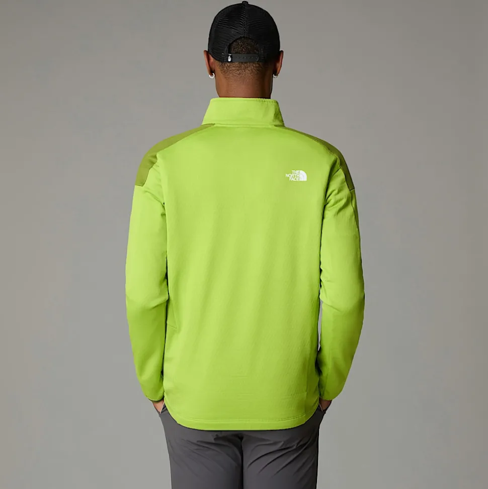 Cheap The North Face Kikash Sweatshirt Med Kvart Lynlås Til Herrer Meadow Grass