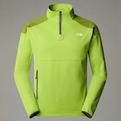 Cheap The North Face Kikash Sweatshirt Med Kvart Lynlås Til Herrer Meadow Grass