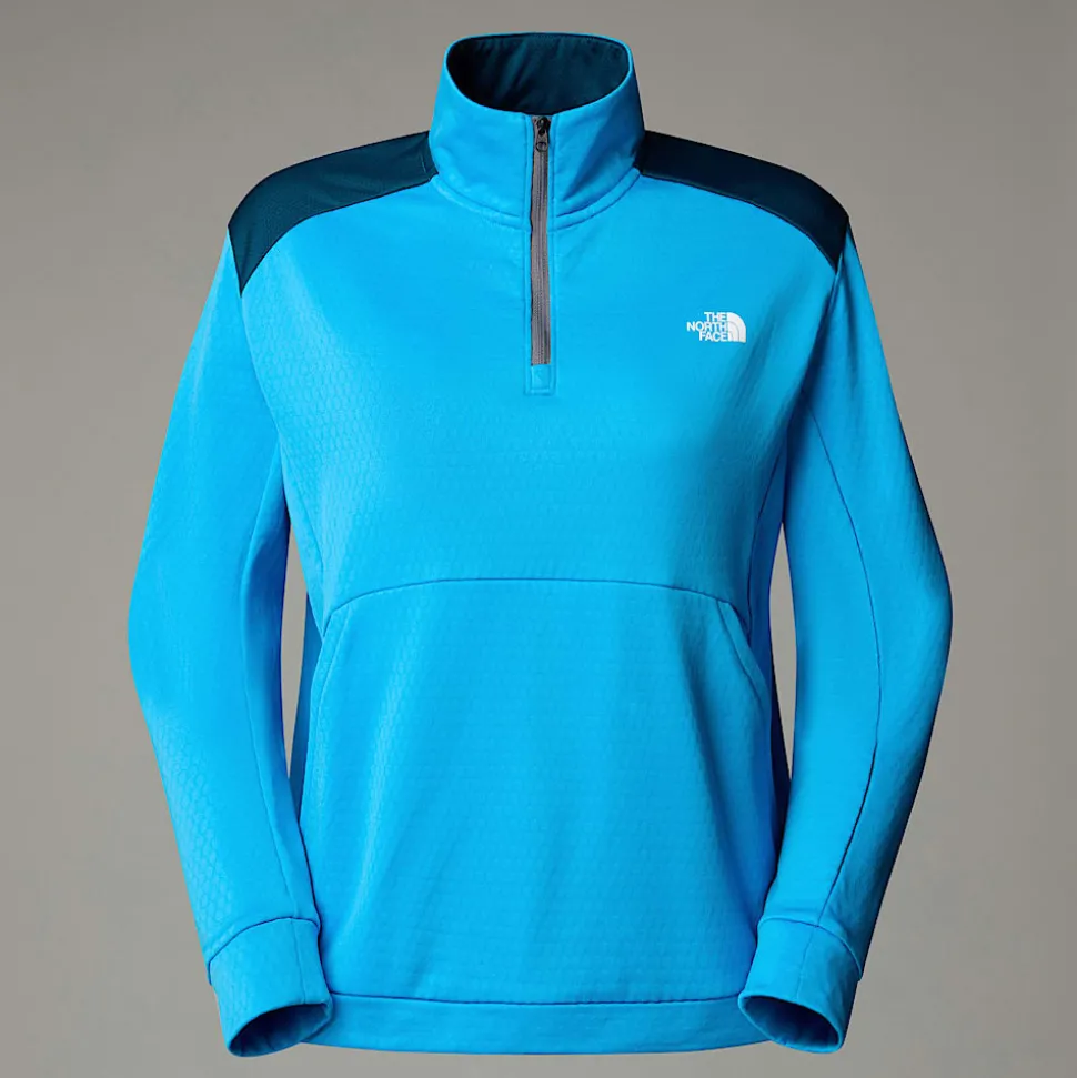 Sale The North Face Kikash Sweatshirt Med Kvart Lynlås Til Damer Belay Blue