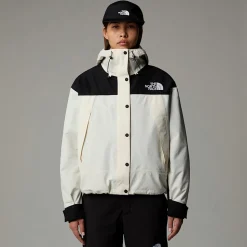 Sale The North Face Kort Mountain Mono Jakke Til Damer White Dune-TNF Black