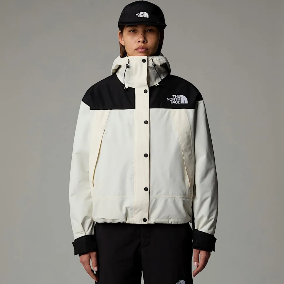 Sale The North Face Kort Mountain Mono Jakke Til Damer White Dune-TNF Black