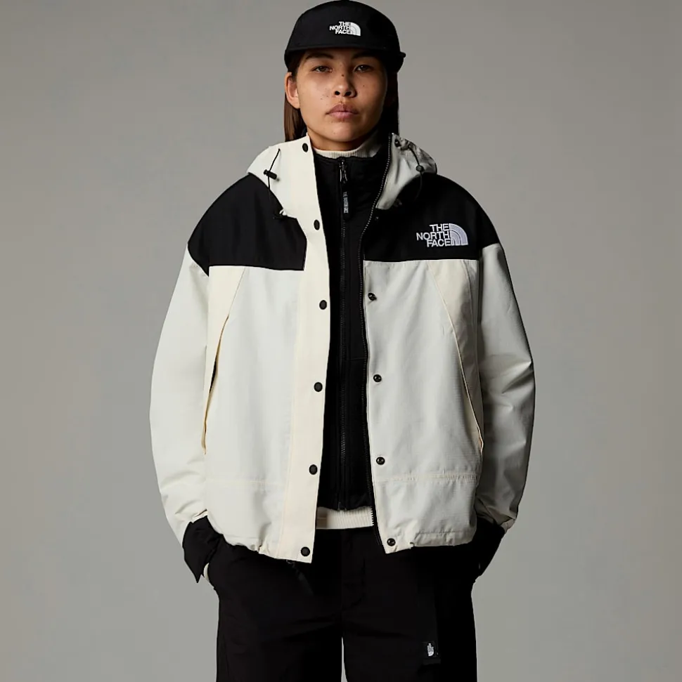 Sale The North Face Kort Mountain Mono Jakke Til Damer White Dune-TNF Black