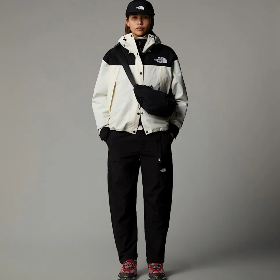 Sale The North Face Kort Mountain Mono Jakke Til Damer White Dune-TNF Black