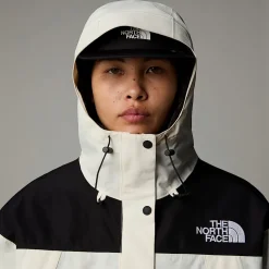 Sale The North Face Kort Mountain Mono Jakke Til Damer White Dune-TNF Black