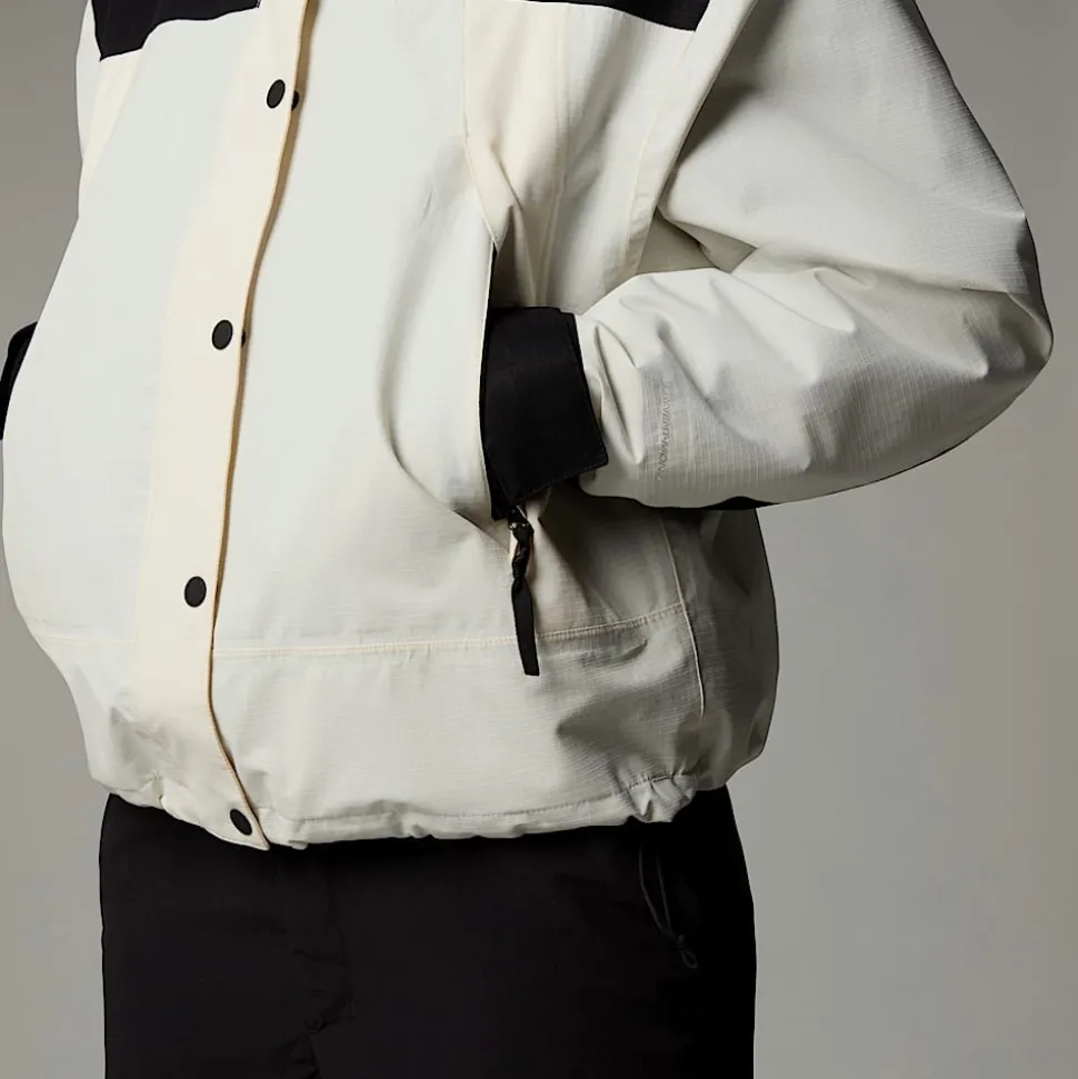 Sale The North Face Kort Mountain Mono Jakke Til Damer White Dune-TNF Black