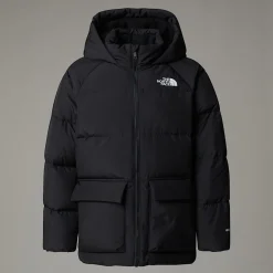 Clearance The North Face Kort North Dunparka Med Fleeceforing Til Unge TNF Black