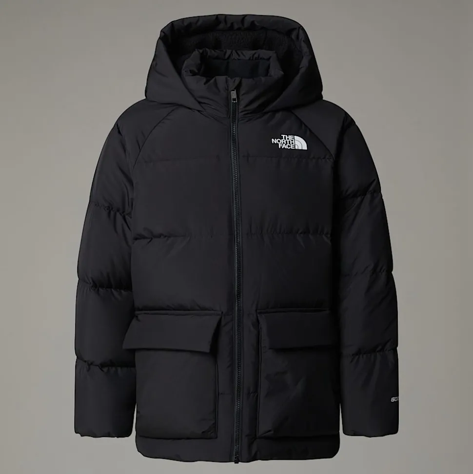 Clearance The North Face Kort North Dunparka Med Fleeceforing Til Unge TNF Black
