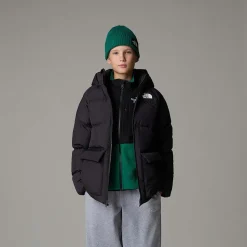 Clearance The North Face Kort North Dunparka Med Fleeceforing Til Unge TNF Black