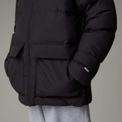 Clearance The North Face Kort North Dunparka Med Fleeceforing Til Unge TNF Black