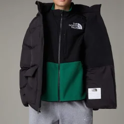 Clearance The North Face Kort North Dunparka Med Fleeceforing Til Unge TNF Black