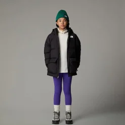 Clearance The North Face Kort North Dunparka Med Fleeceforing Til Unge TNF Black