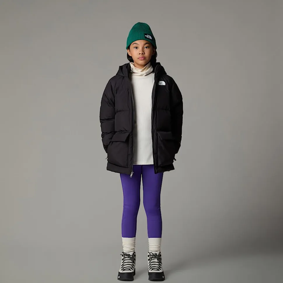 Clearance The North Face Kort North Dunparka Med Fleeceforing Til Unge TNF Black