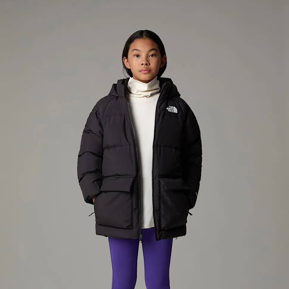 Clearance The North Face Kort North Dunparka Med Fleeceforing Til Unge TNF Black